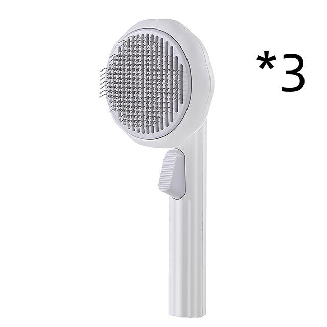 Handheld Cat Brush Self-Cleaning Steel Comb for Hair Removal