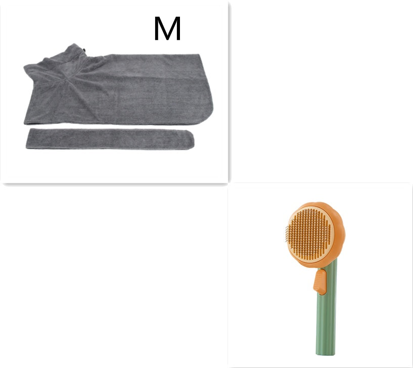 Handheld Cat Brush Self-Cleaning Steel Comb for Hair Removal